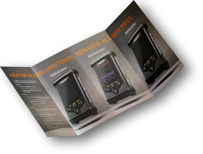 MAVEO Broschüre zur Präsentation der DMP-Produktreihe in einer 3D Welt zum Produkt Relaunch von Helmut Fischer