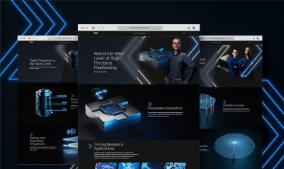 MAVEO Übersicht über drei Unterseiten der Website von PI mit Scrollytelling, 3D Visualisierung und modernem Webdesign