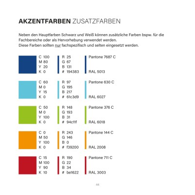 Corporate Design Referenz: IMPRUF – Akzentfarben
