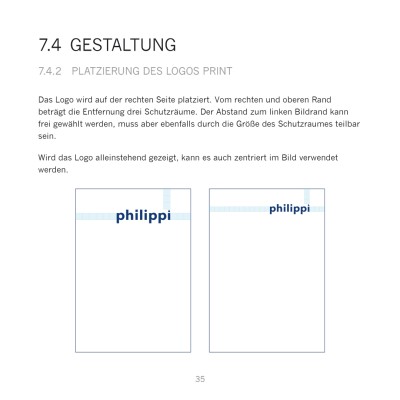 Corporate Design Referenz: philippi – Gestaltung